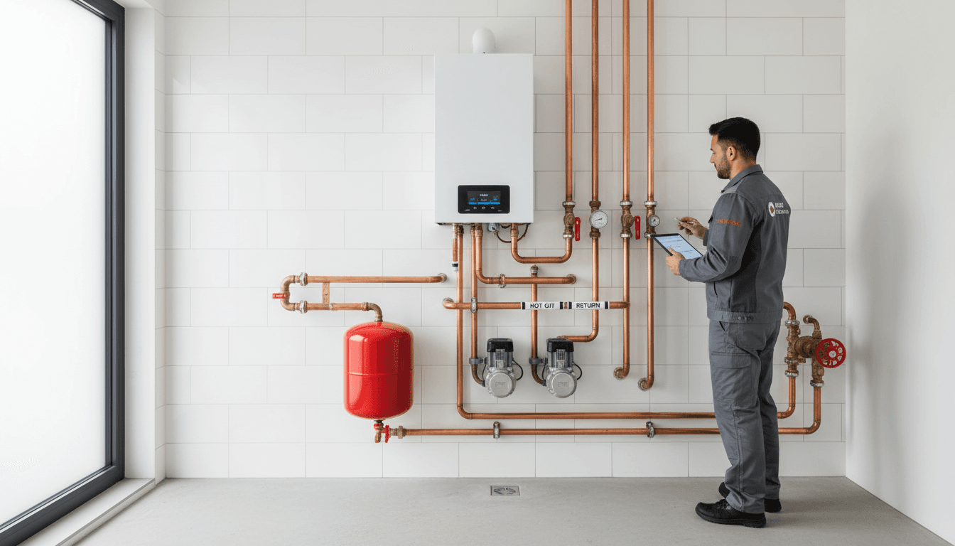 Boiler and radiant heating system