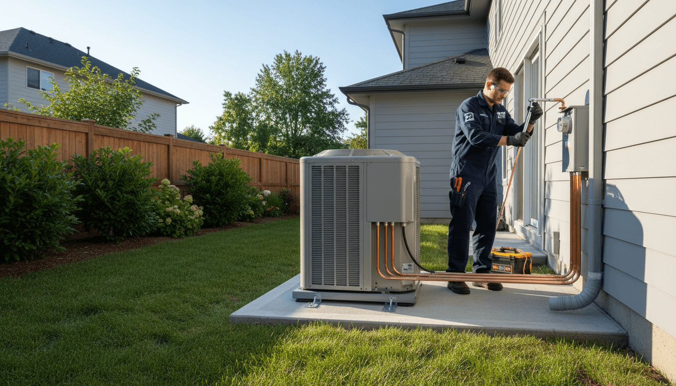 Central AC unit installation